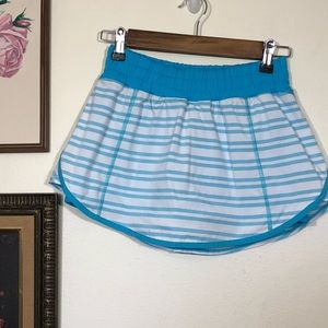 Lululemon Run Track Attack Skirt Twin Stripe Blue